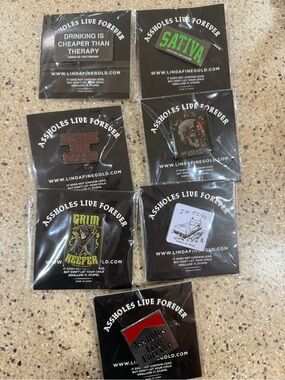 Assholes Live Forever Enamel Pin - Assorted Designs